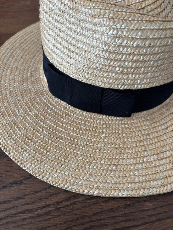 Brixton Joanna in Honey Straw Wide-Brim Hat with Black Band - Picture 7 of 11